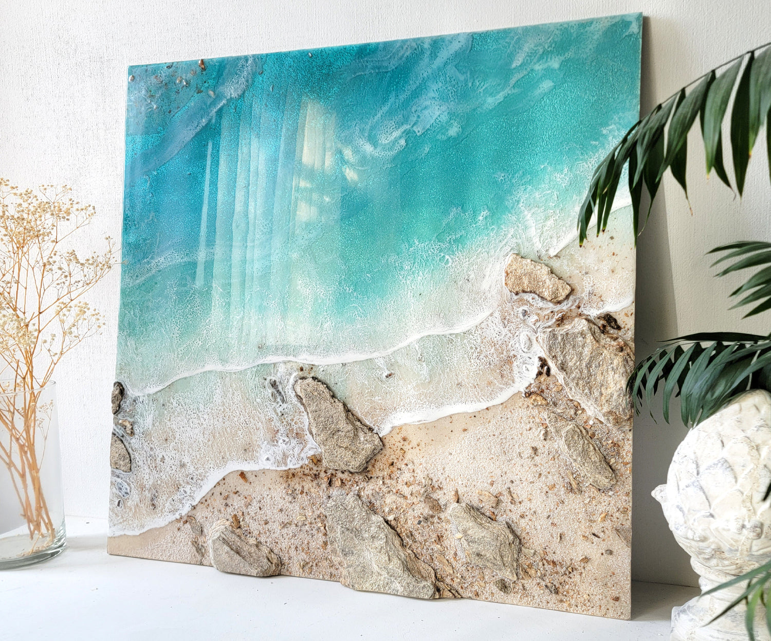3d sea art Ocean shore resin art Seascape Wall decor