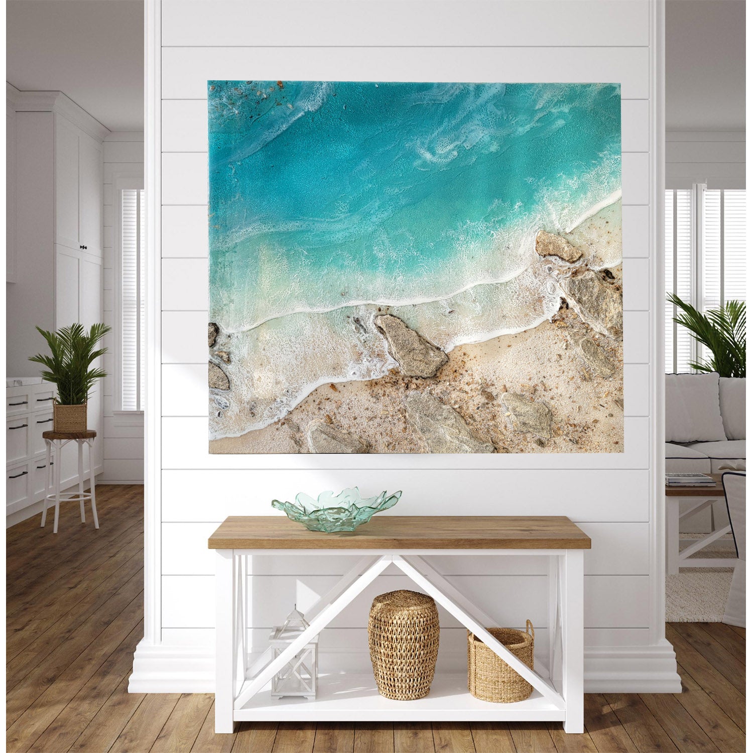 3d sea art Ocean shore resin art Seascape Wall decor