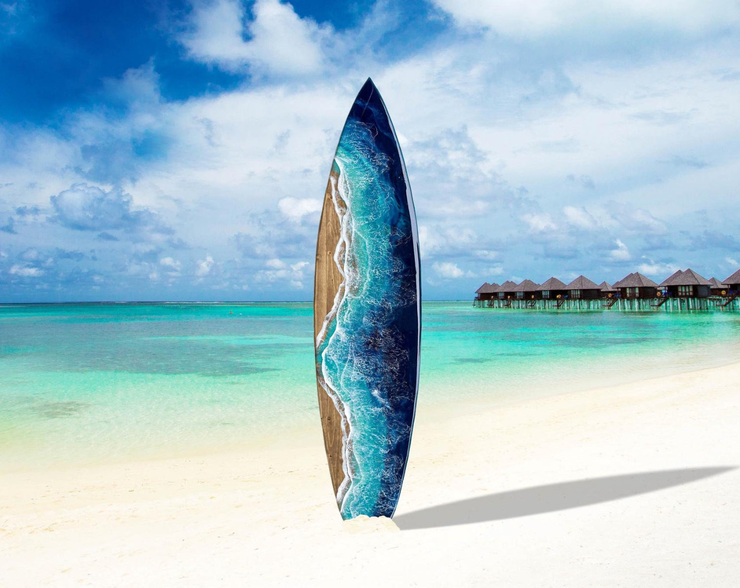 Ocean Surfboard with Waterfall Edge, surfboard wall art