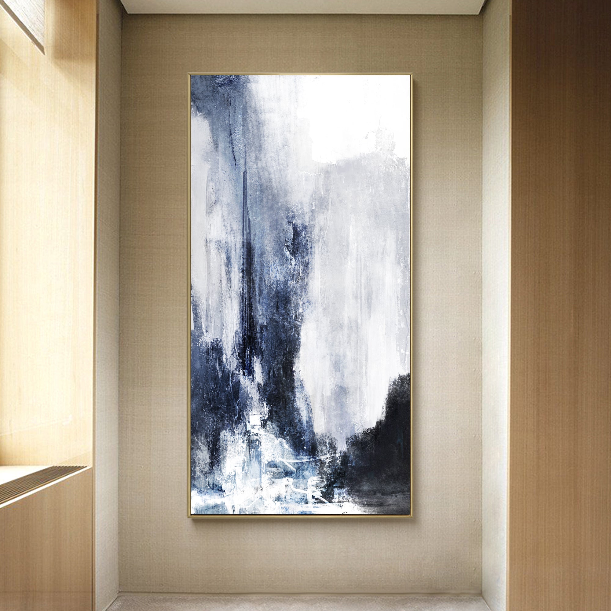 Blue White Abstract Painting