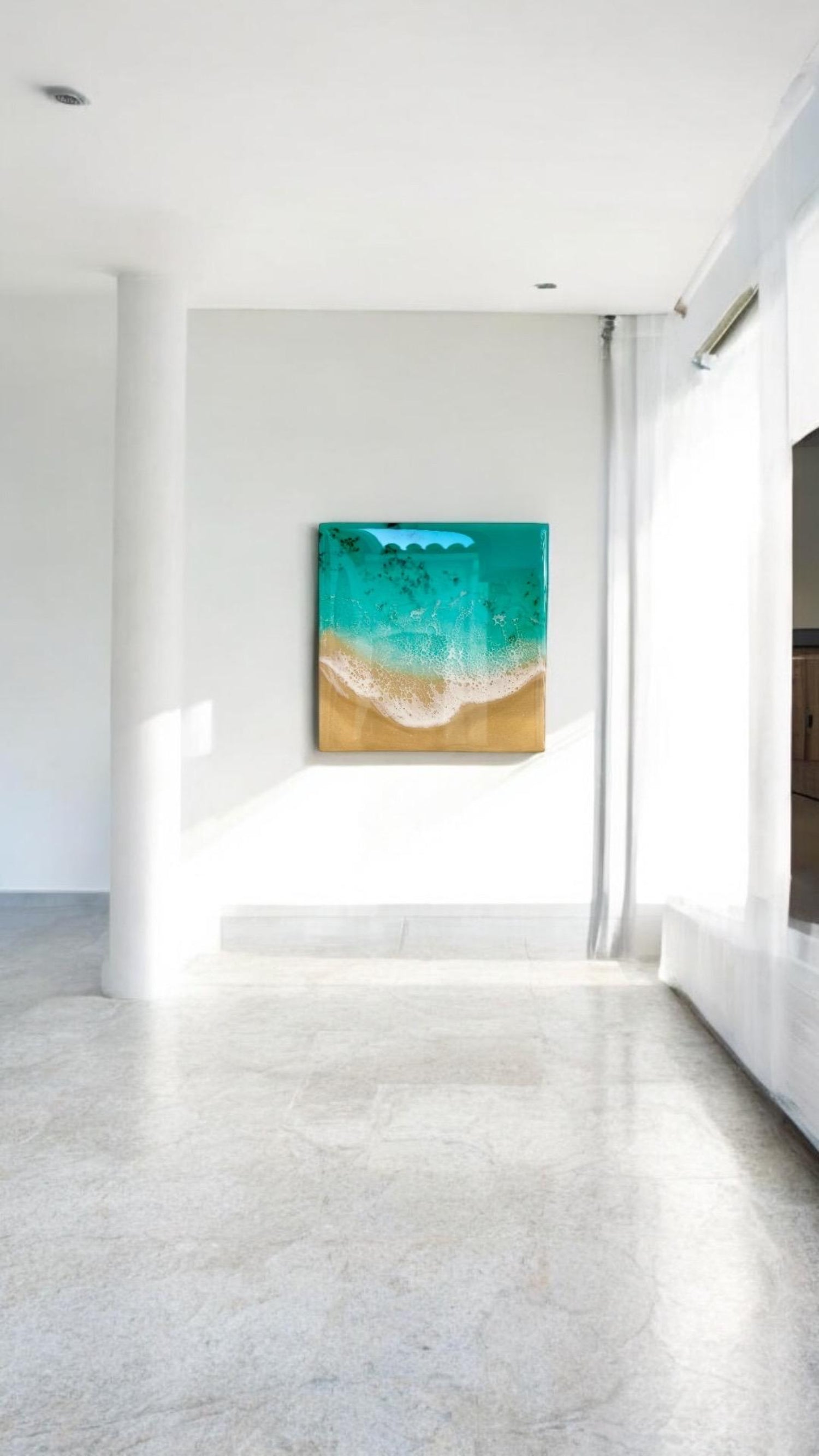 Resin painting "Dreaming of summer", ocean resin art
