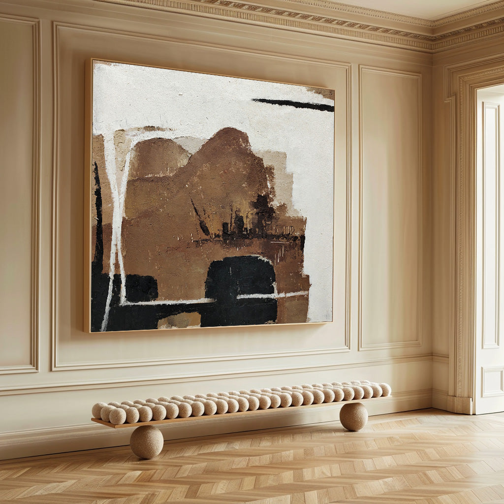 Black And Brown Minimalist Painting