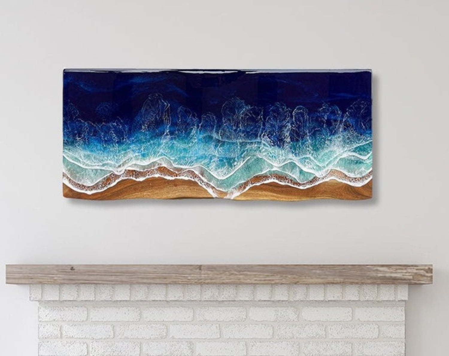 Wall Art Ocean Waves, Epoxy Resin Wave Art-Bule