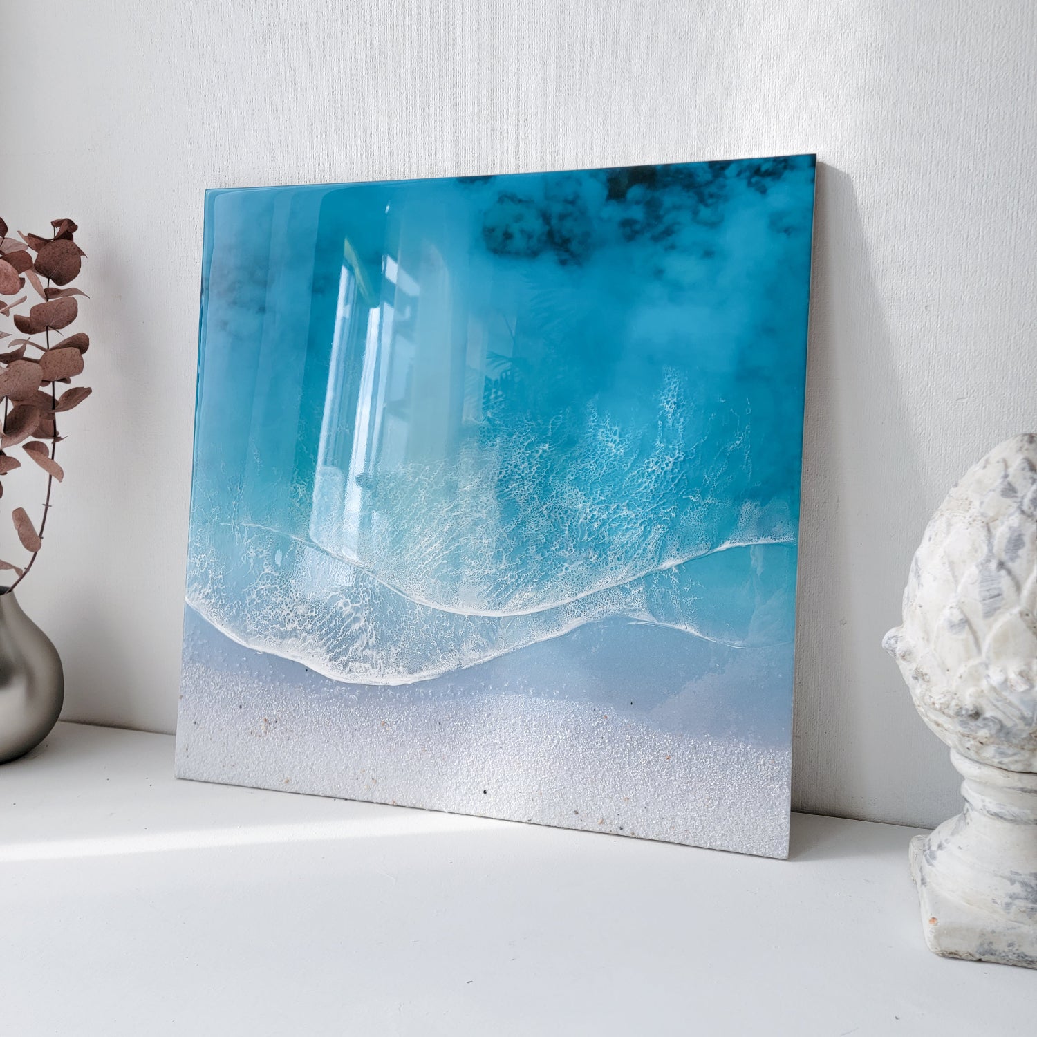 Seascape beach painting. Resin Art Wave Wall Decor