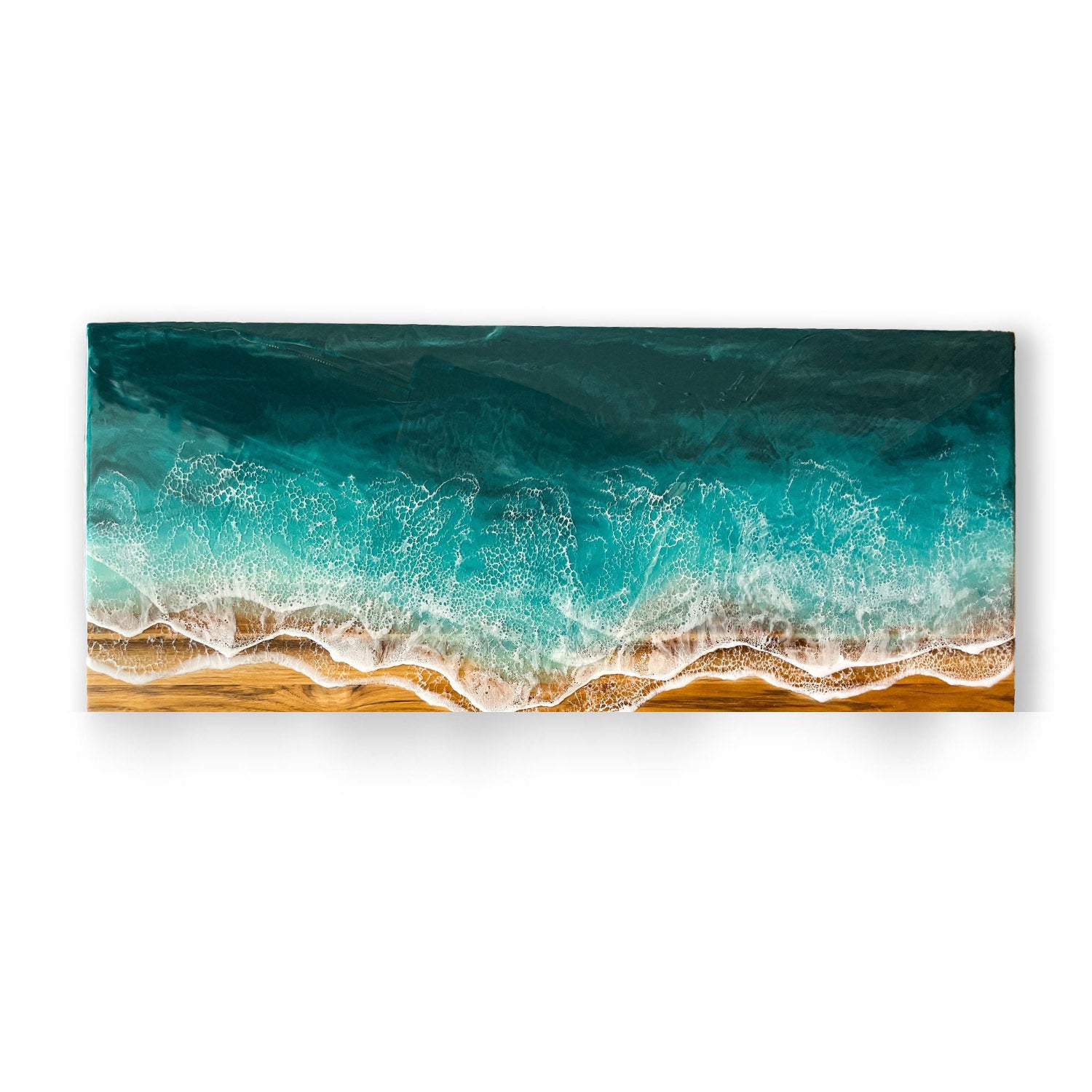 Wall Art Ocean Waves, Epoxy Resin Wave Art-Green