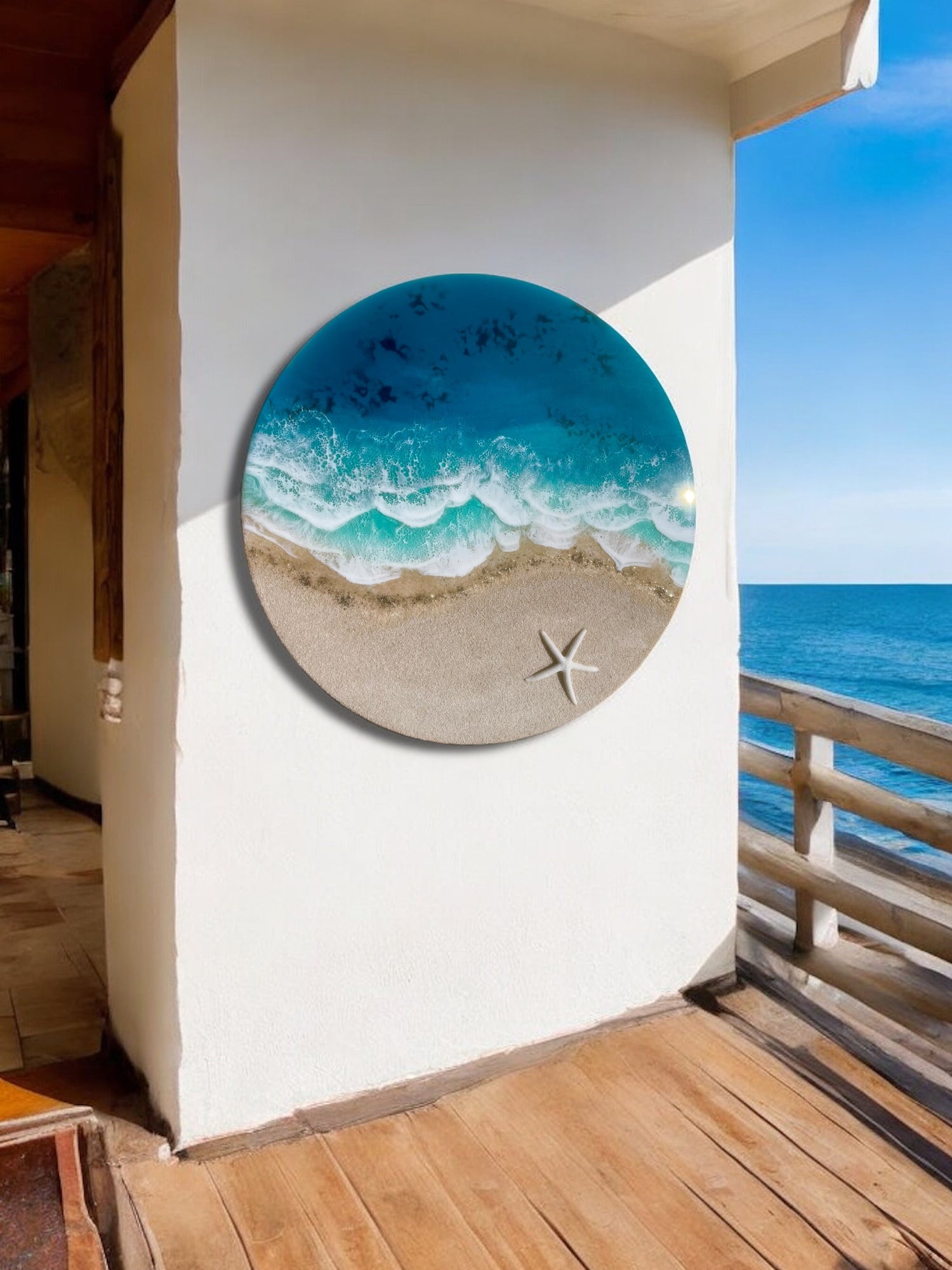 Resin painting Ocean resin art, resin ocean beach epoxy resin beach, 3D wall art