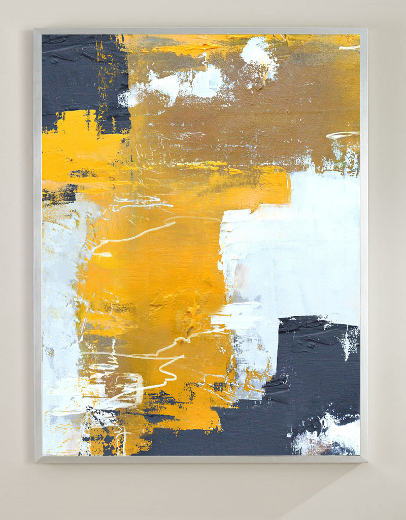 Abstract Yellow White Art