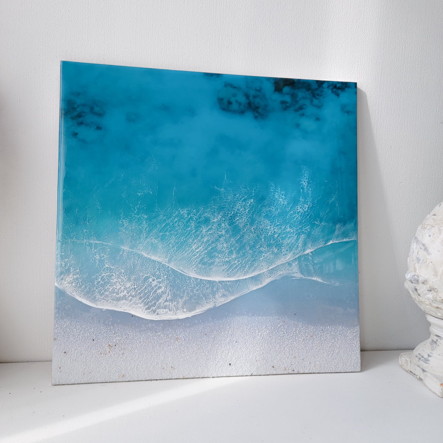 Seascape beach painting. Resin Art Wave Wall Decor