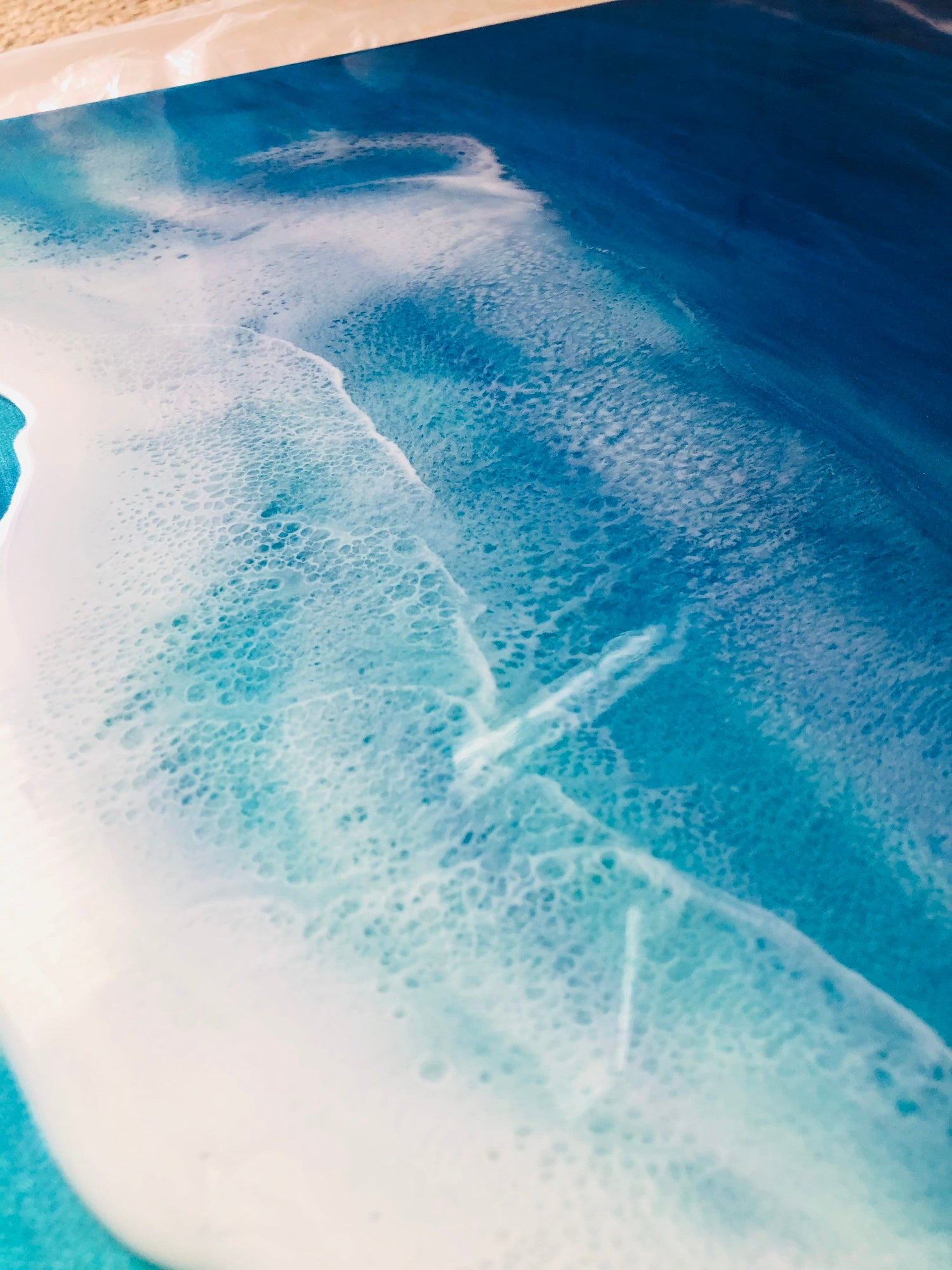 Resin painting resin ocean art resin beach art ocean resin painting