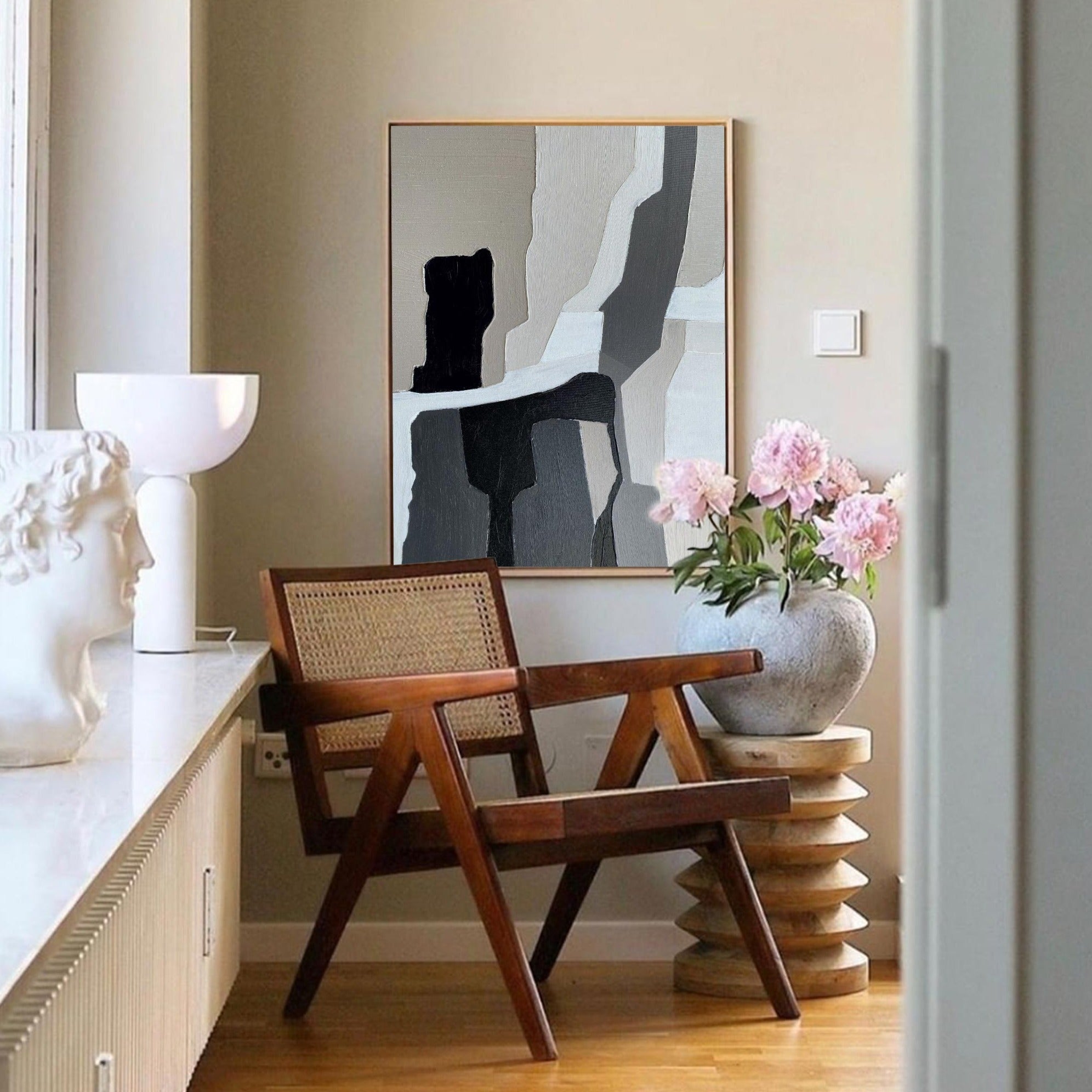 Black And Grey Abstract Painting