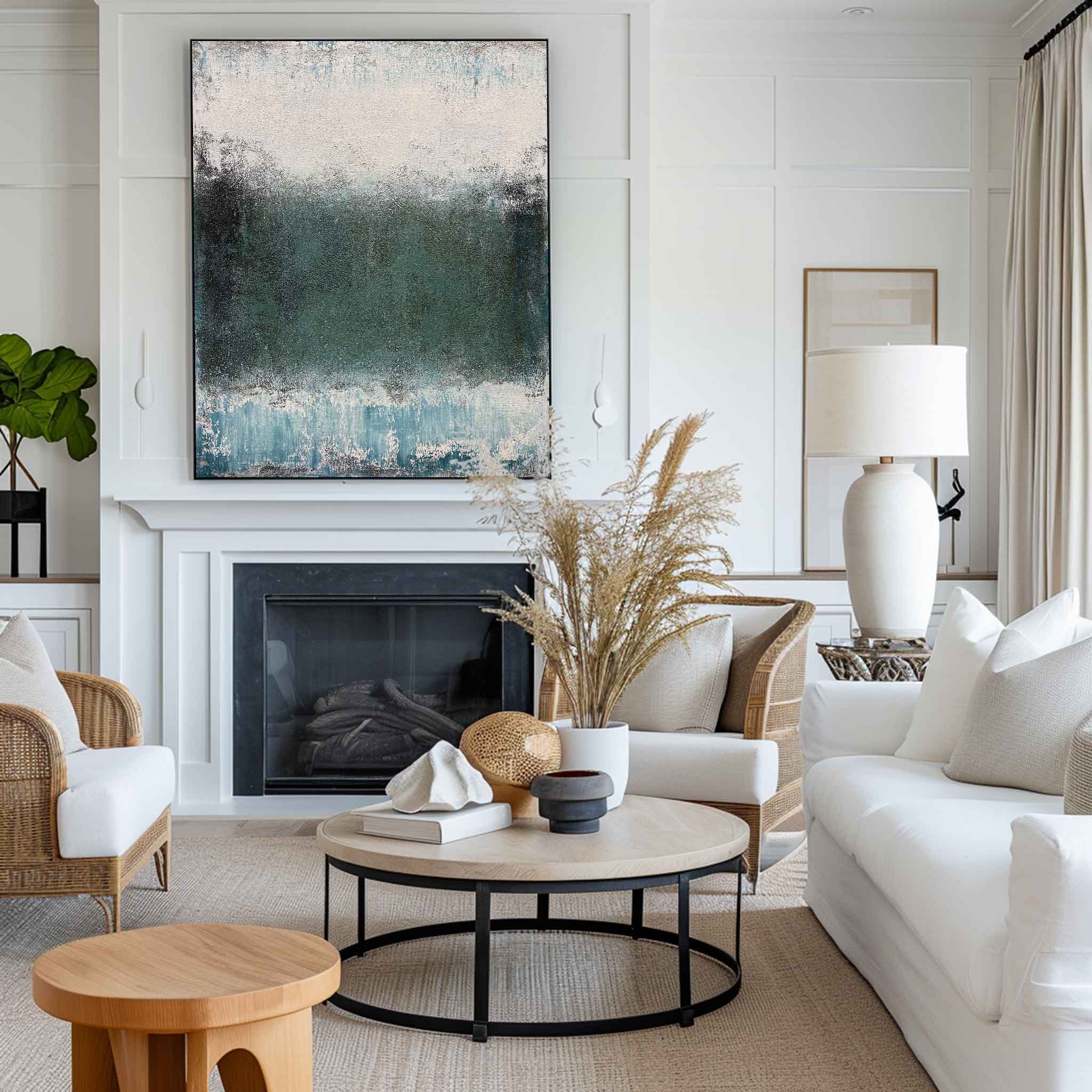 Green Abstract Landscape Painting