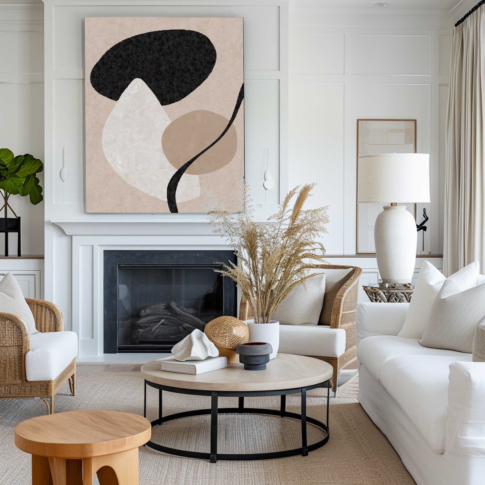 Beige Minimalist Abstract Painting