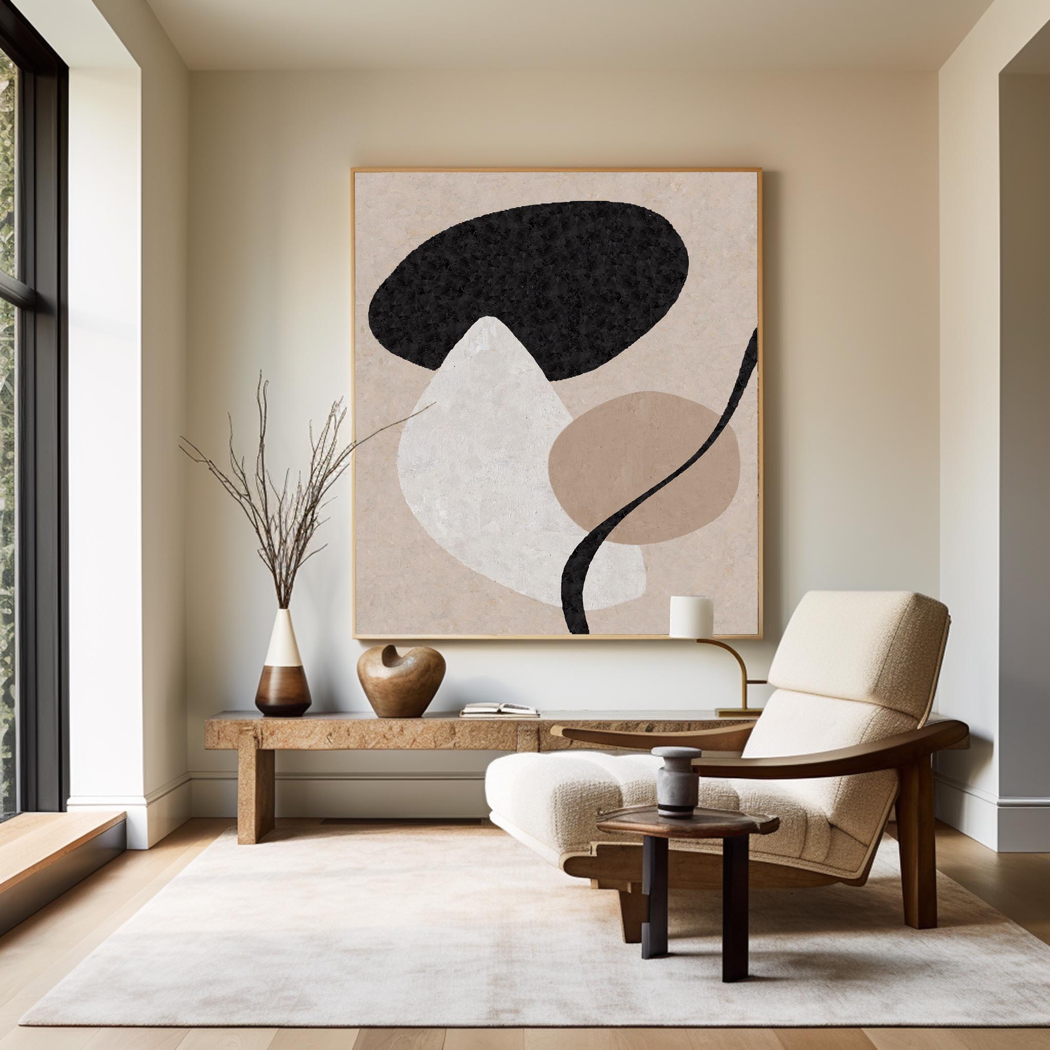 Beige Minimalist Abstract Painting