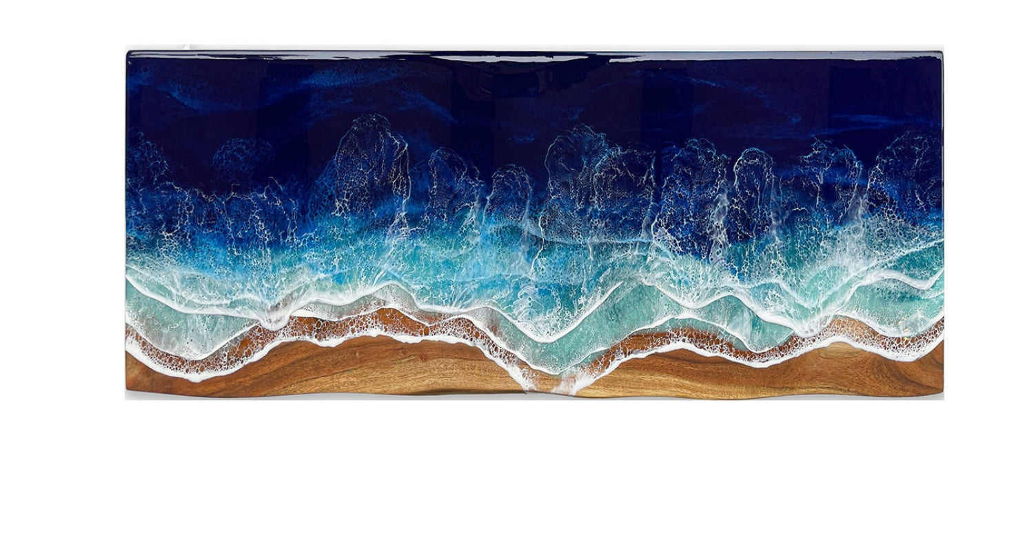 Wall Art Ocean Waves, Epoxy Resin Wave Art-Bule