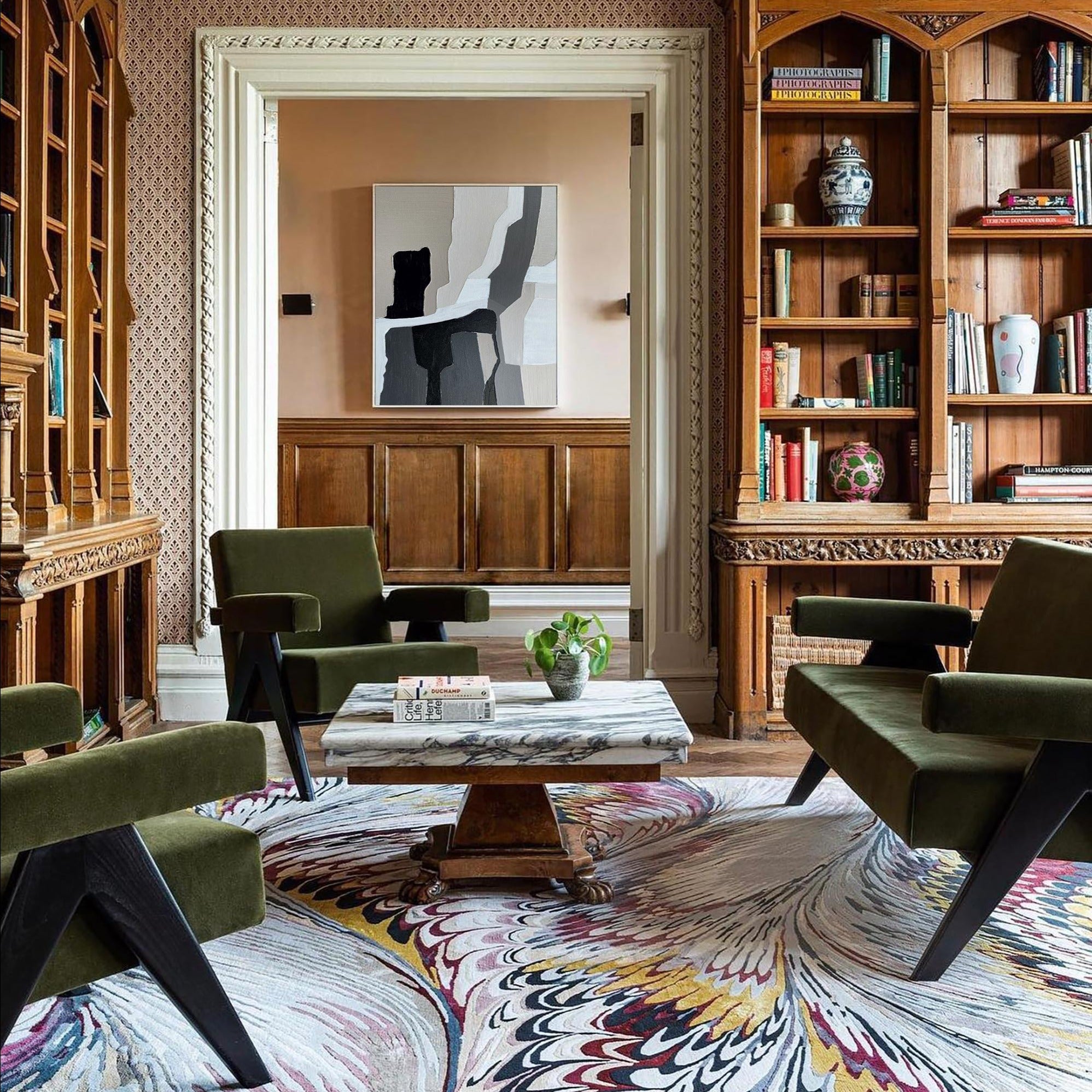 Black And Grey Abstract Painting