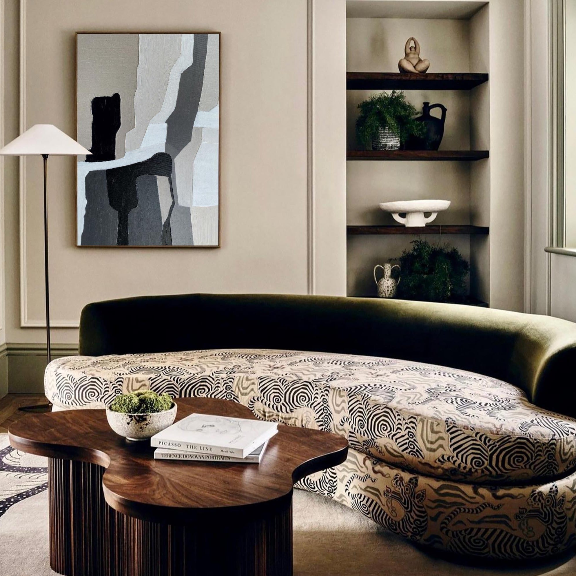 Black And Grey Abstract Painting