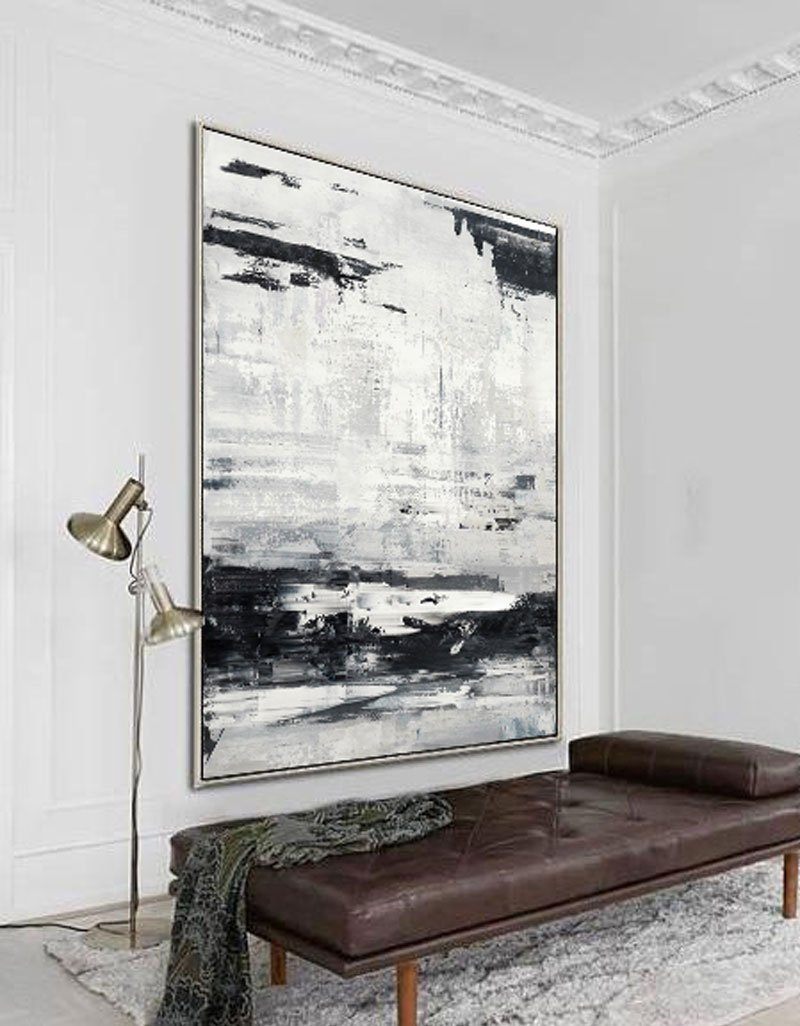 Black and White Seascape Abstract Art