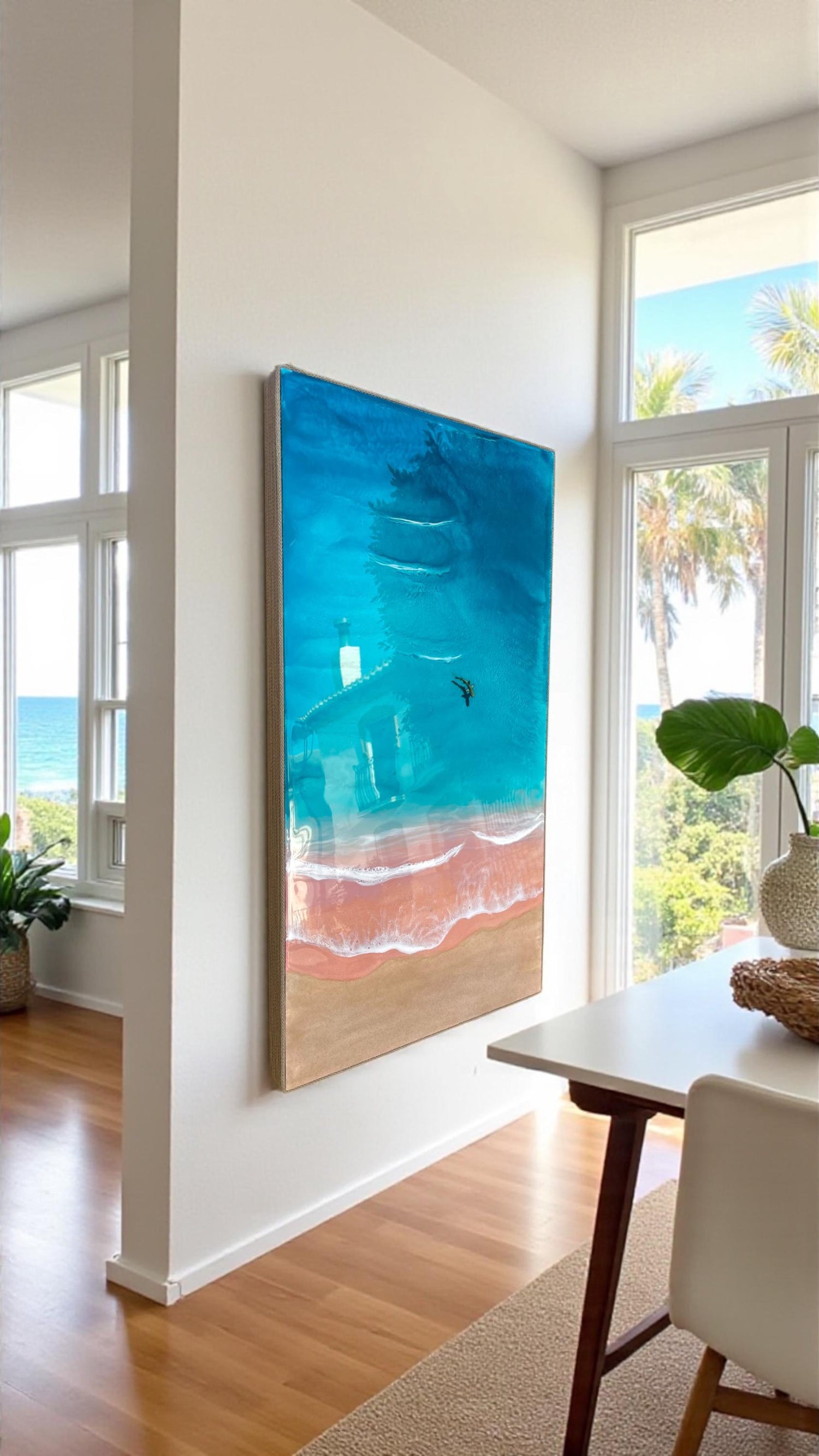Beach Resin Art Ocean-Inspired Wall Art