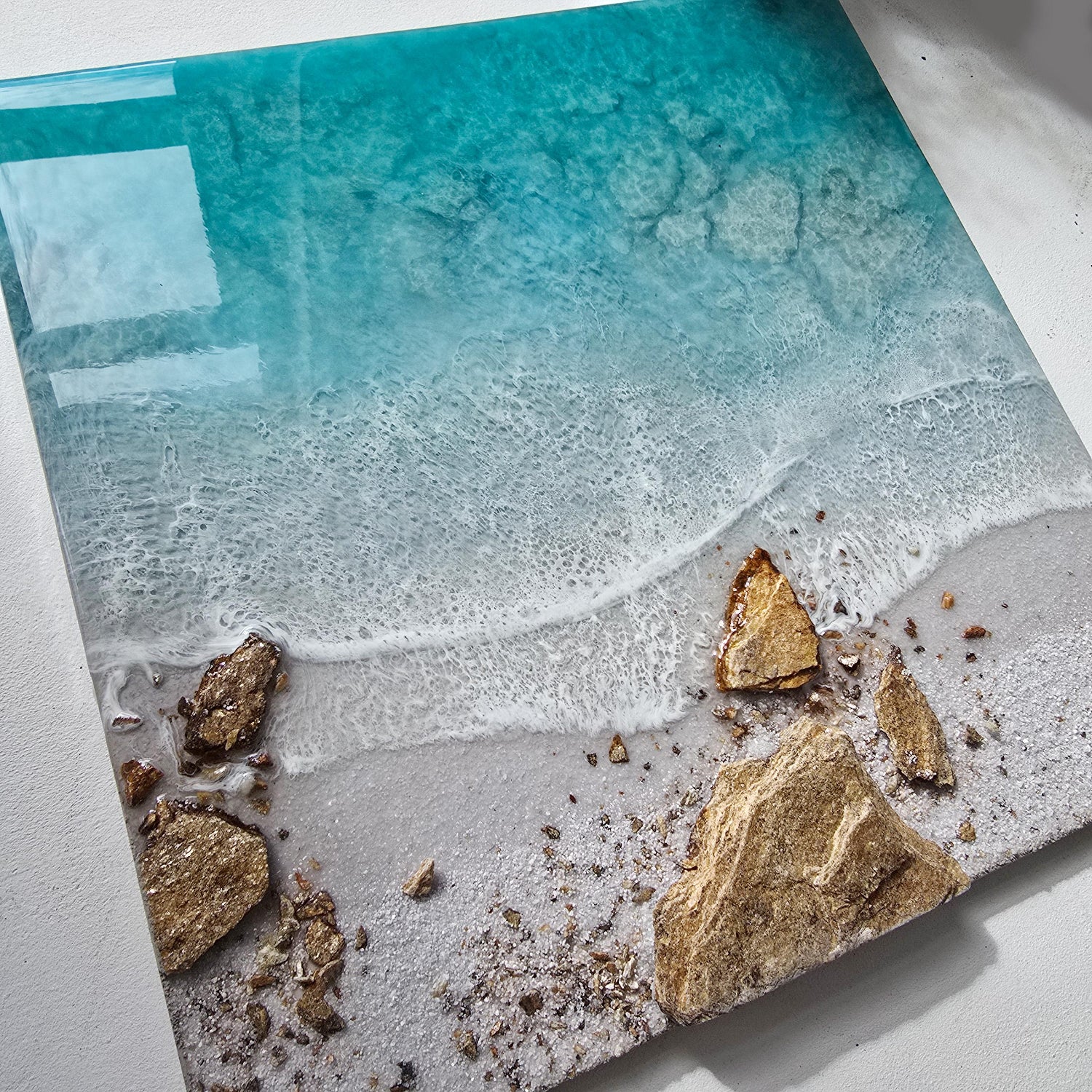 Ocean Resin Art: Seascape Wave Painting Wall Decor