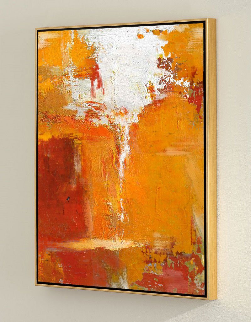 Deep Orange Abstract Painting