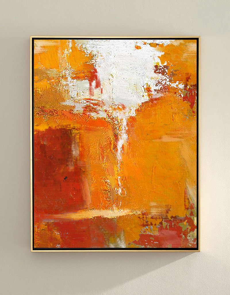 Deep Orange Abstract Painting