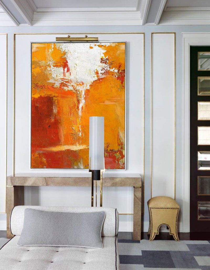 Deep Orange Abstract Painting