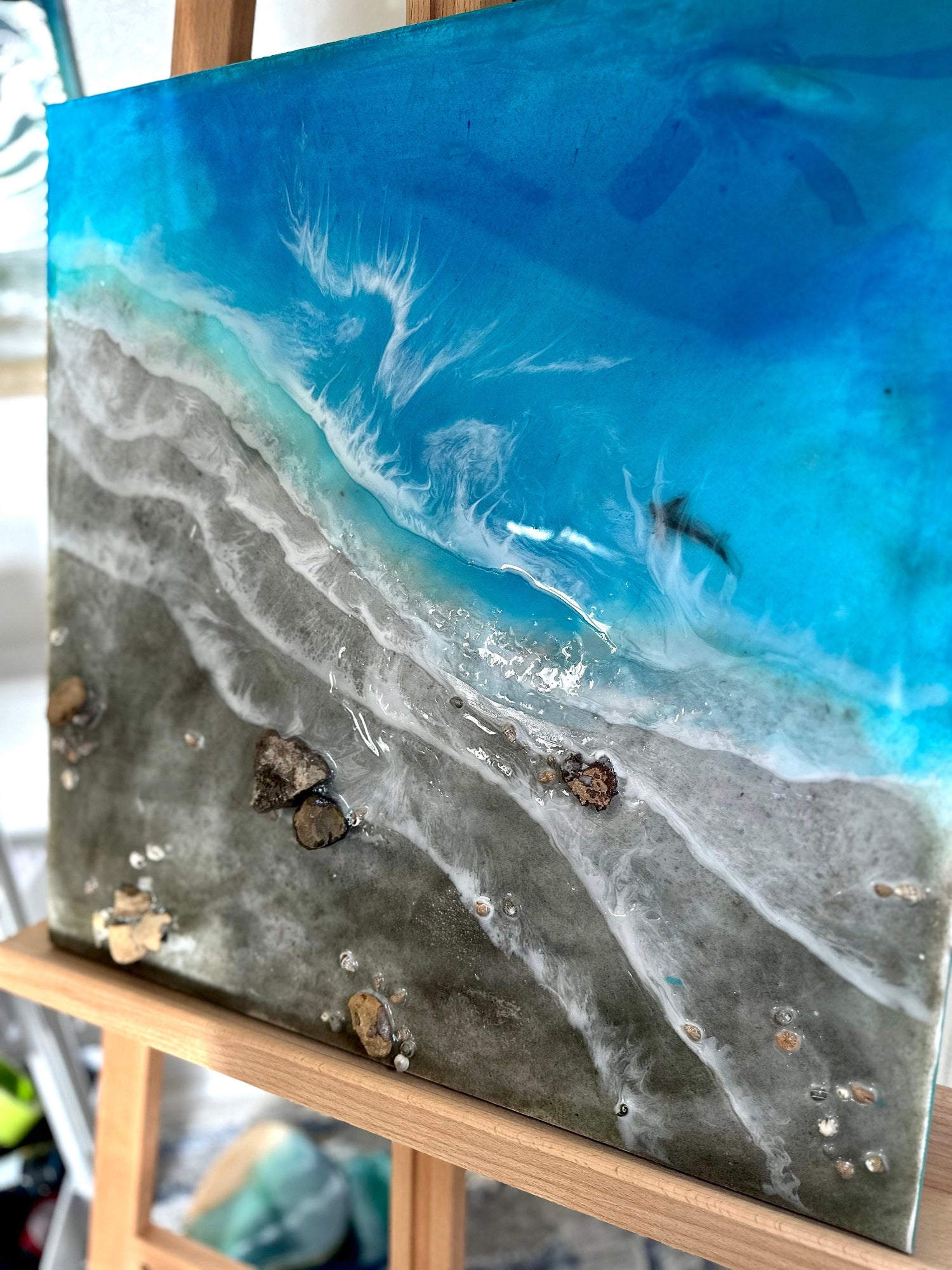 Resin Art, Ocean Waves, Ocean Art, Ocean Painting, Ocean Resin Painting, Wall Decor, Resin Ocean