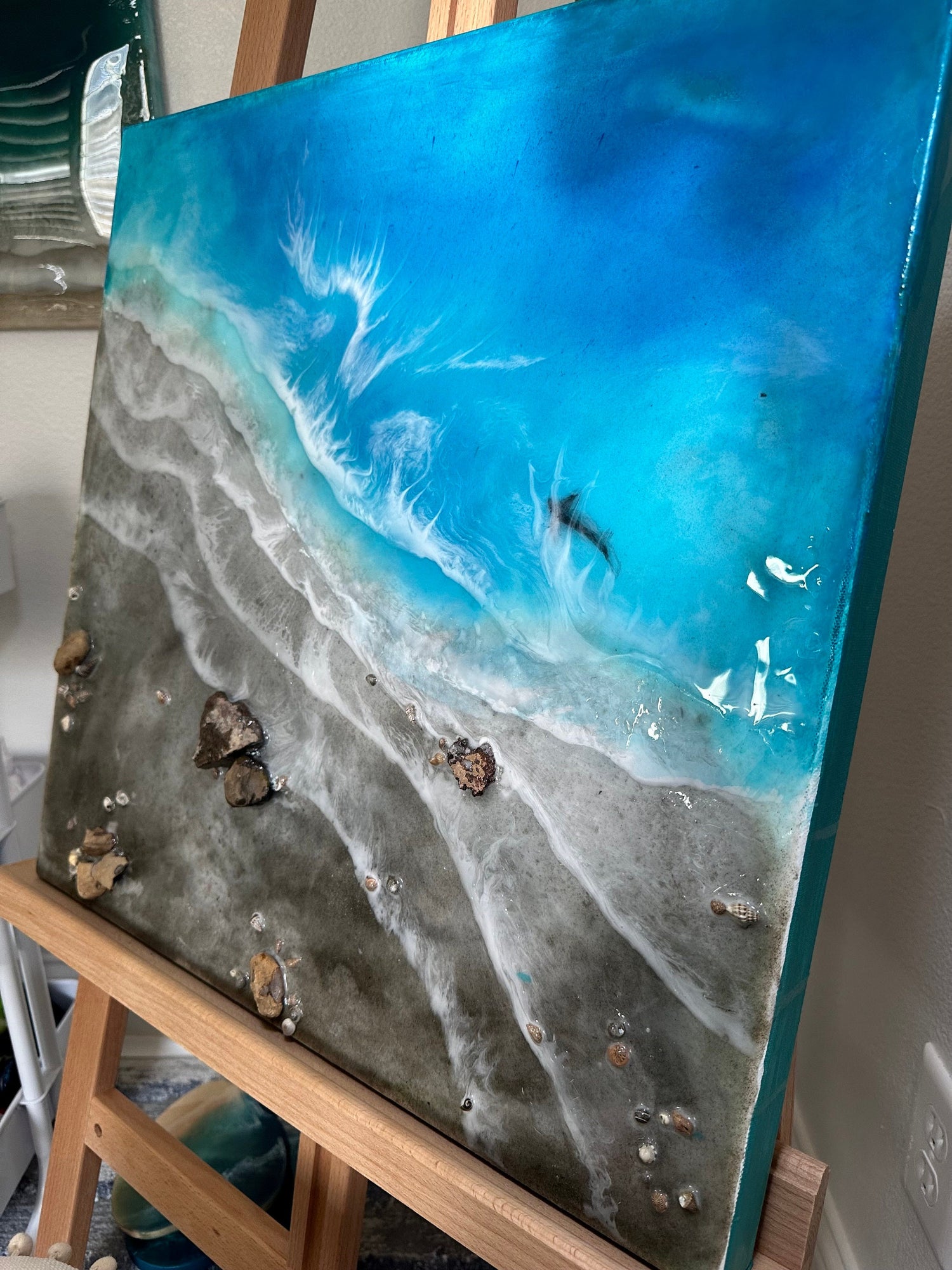 Resin Art, Ocean Waves, Ocean Art, Ocean Painting, Ocean Resin Painting, Wall Decor, Resin Ocean