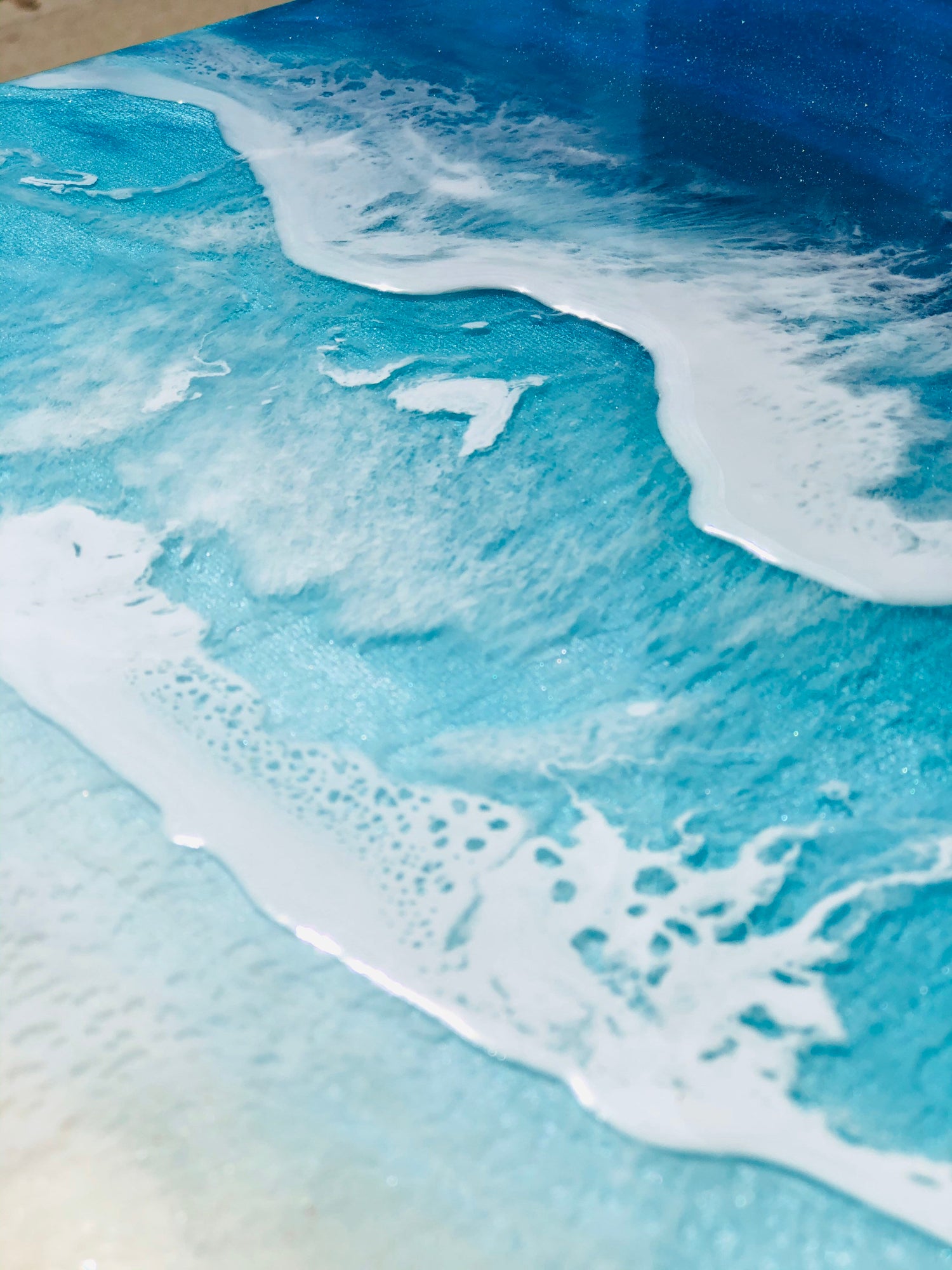 Resin Beach Painting Ocean Wave Art Wall Art