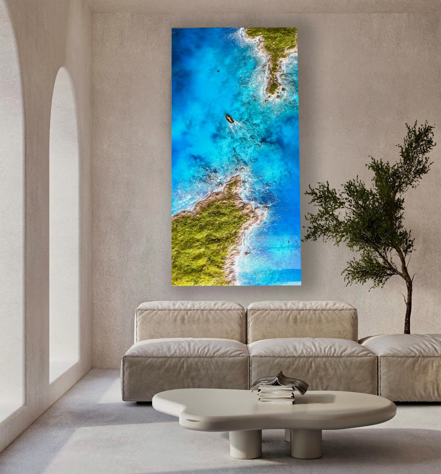 3D Ocean Resin Art: Handmade Beach Landscape Decor