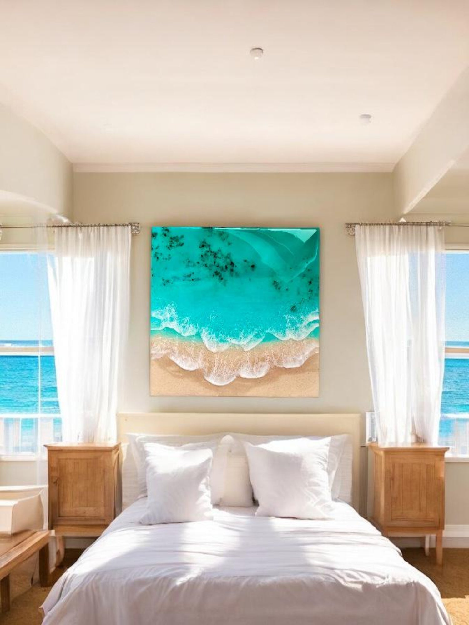 Resin painting "Dreaming of summer", ocean resin art
