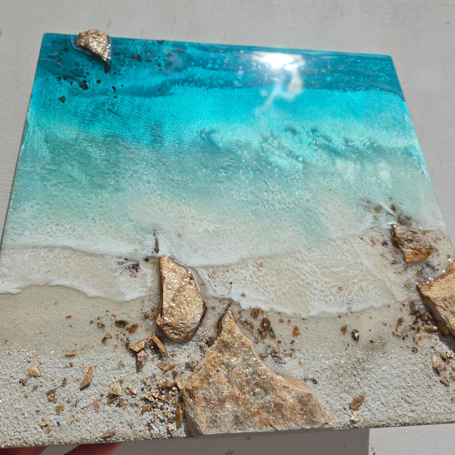 Ocean Resin Art: Seascape Painting, Wave Wall Decor