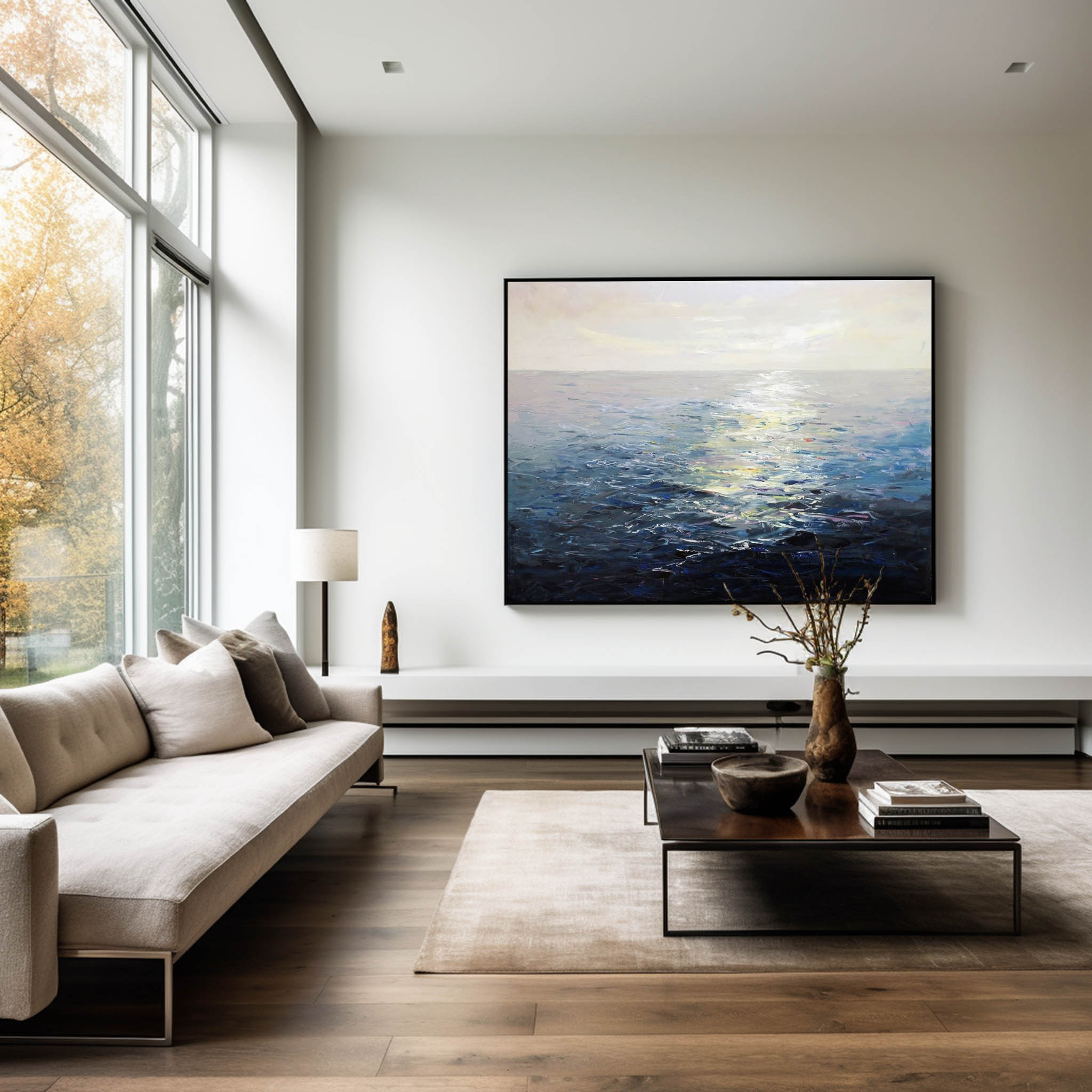 Abstract Ocean Canvas Painting