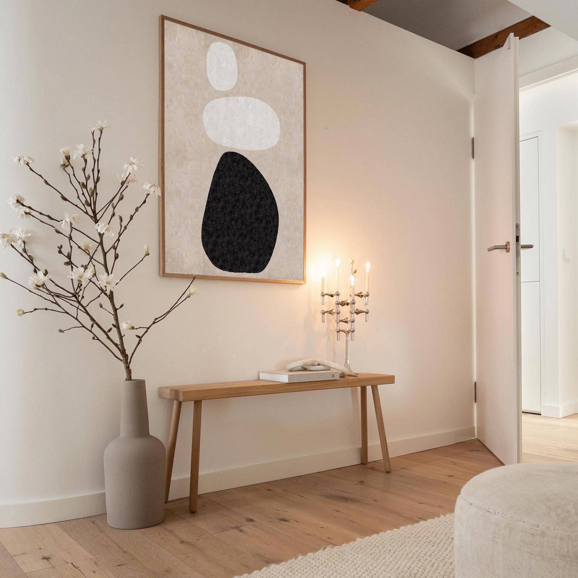 Beige Minimalist Abstract Painting