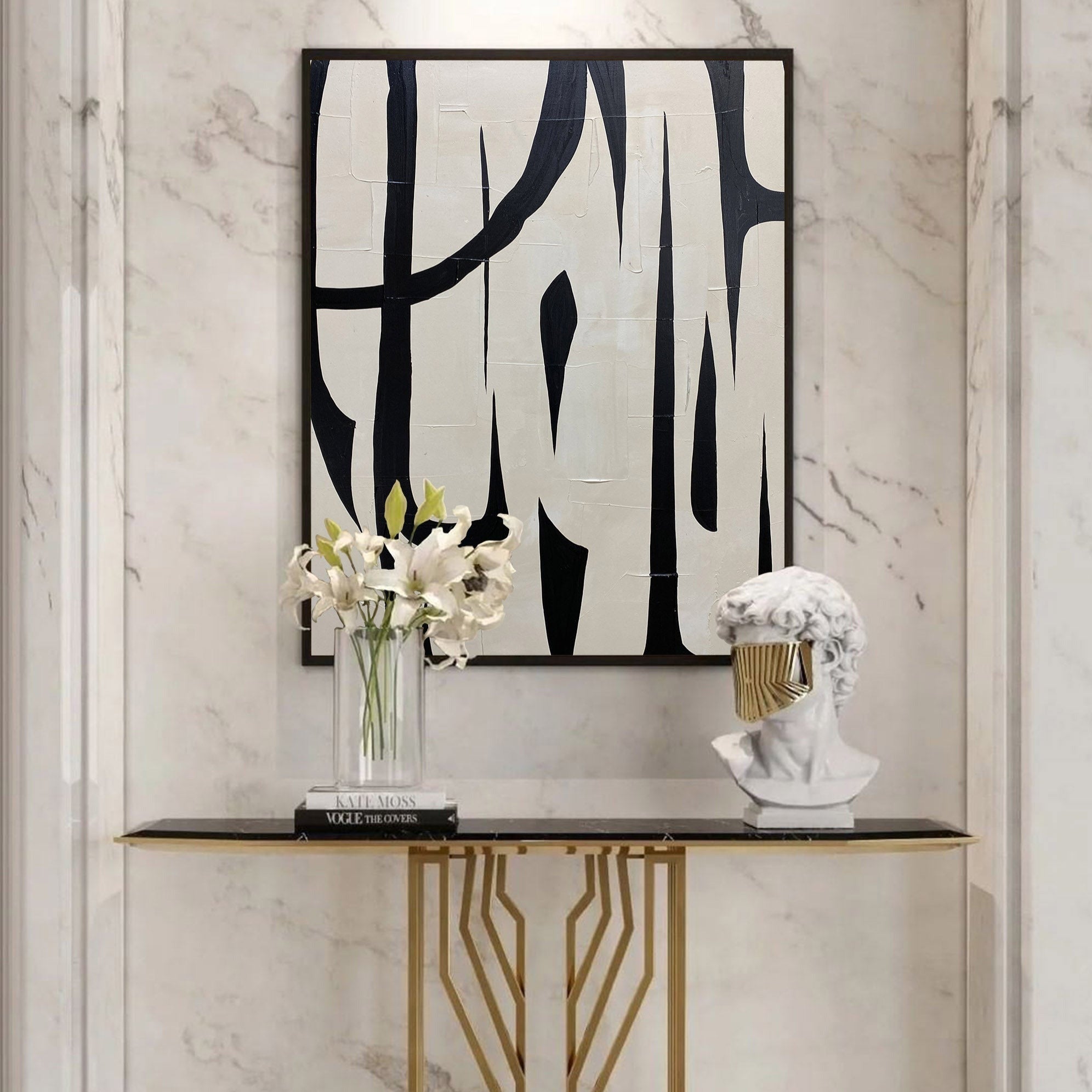 Black And White Abstract Painting