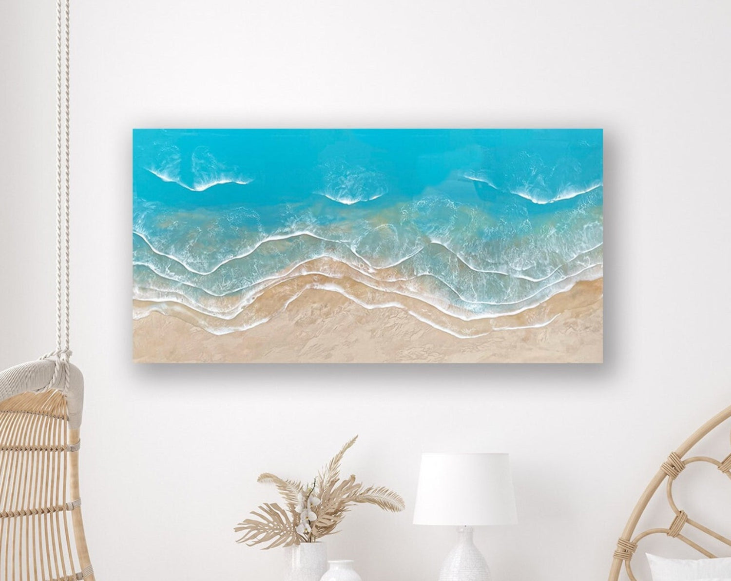 Blue Ocean Wall Art, Epoxy Resin Wave Art